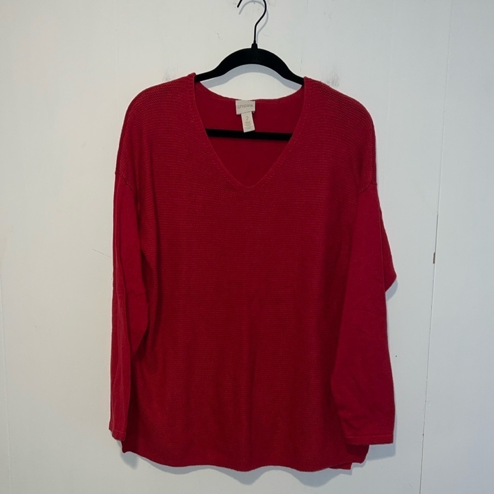 Chicos Women’s Long Sleeve Red Sweater S3